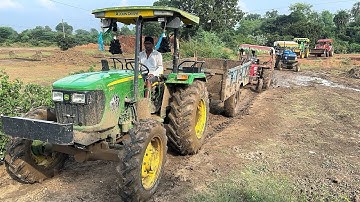 Mahindra Arjun Novo 605 Loader Loading Red Mud Tractors Sonalika Di-734 | Mahindra | John Deere 