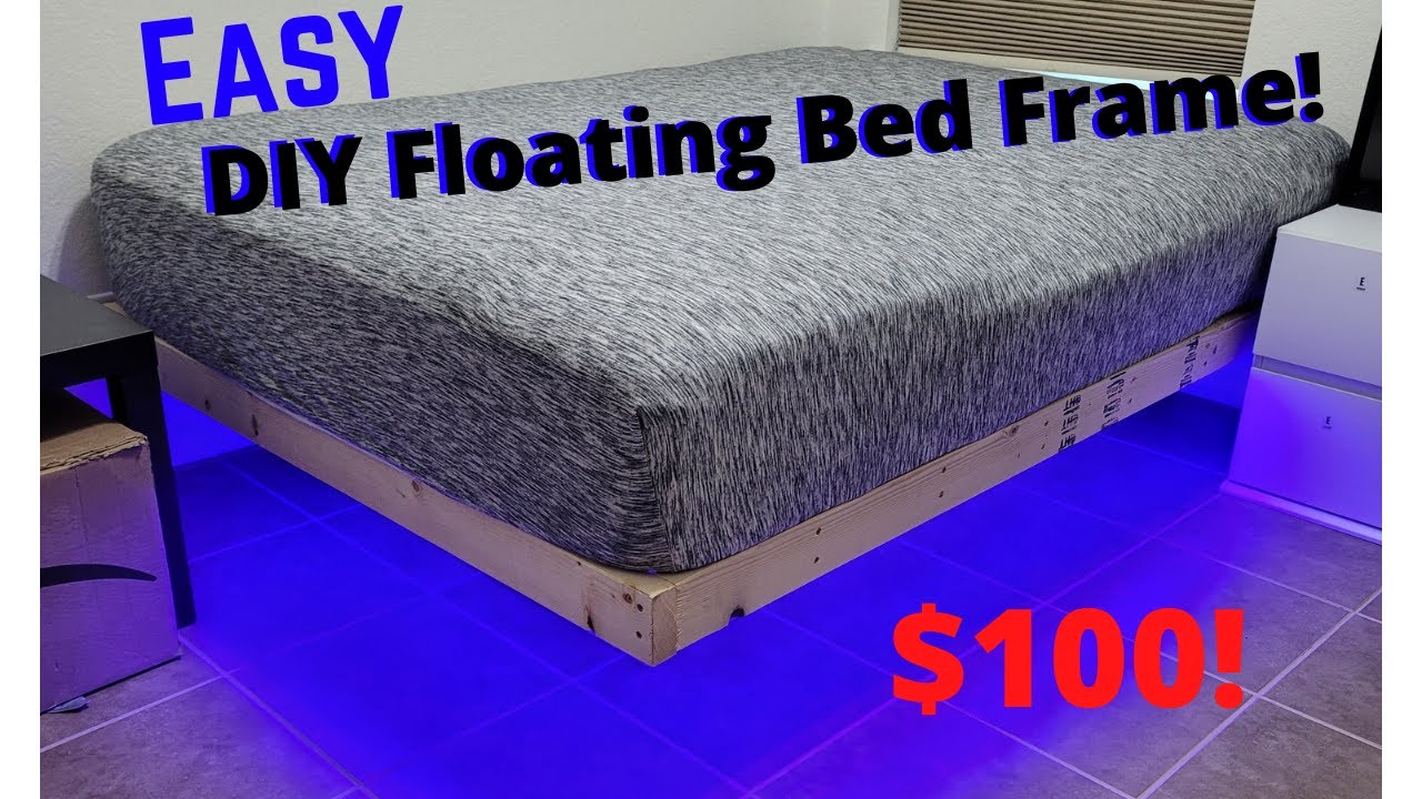 How to make a Floating Bed Frame (Easiest way) - YouTube