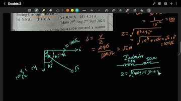 In the given circuit the AC source has ω = 100 rad/s. Considering the inductor and capacitor to be i