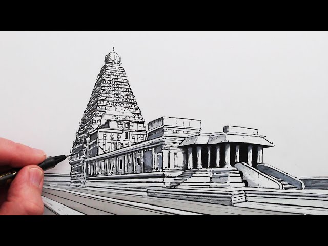 Update 131+ easy temple pencil drawing best