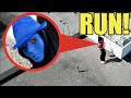 If you ever see this Blue Masked Man, leave your house and RUN! (He Attacked Us..)