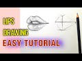How to draw lipslip drawing easy step by step   basic drawing tutorial with pencil for beginners