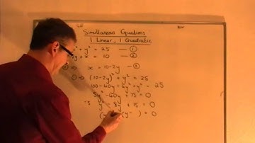 Simultaneous Eqns  1 linear  1 quadratic