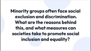 IELTS Essay Topic - Promoting Social Inclusion and Equality: Challenges and Solutions