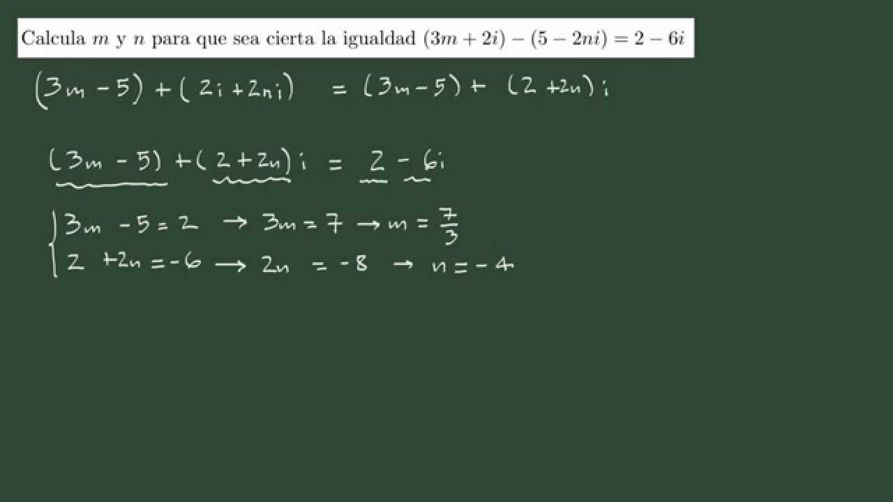 Ejercicio 7 Hallar El Valor De M Y N A Partir De Una Igualdad