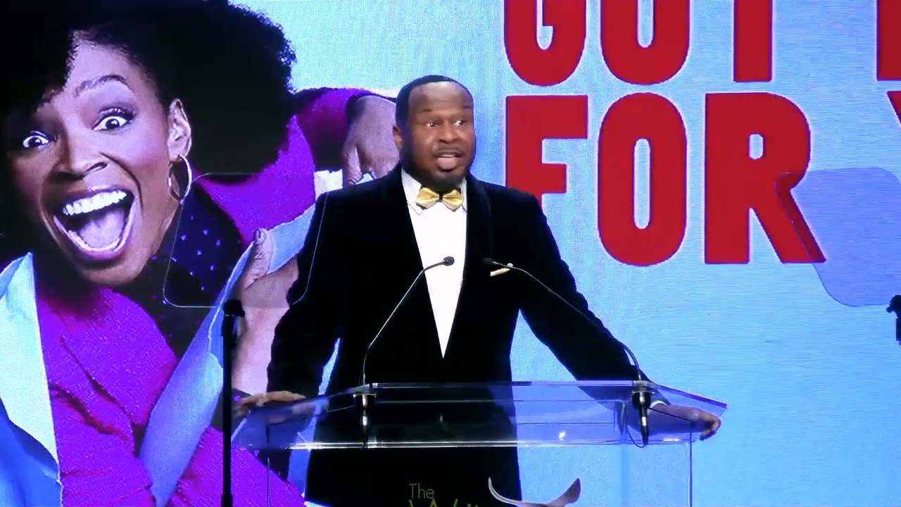 Roy Wood Jr delivers the opening monologue at the 2026 Writers Guild Awards New York ceremony, hosted by the Writers Guild of America East.