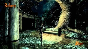 Skyrim - HQ texture pack: before & after comparison