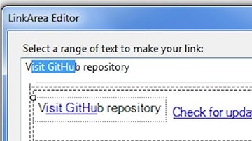 How to Use the Visual Studio LinkArea Editor to Change Windows Forms LinkLabel LinkArea Property