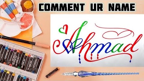 Ahmad Name Signature Calligraphy Status | How to Draw, Cursive Calligraphy with Cut Marker