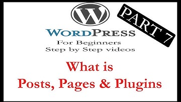 Wordpress for Beginners - what is posts pages plugins comments permalink and wordpress dashboard