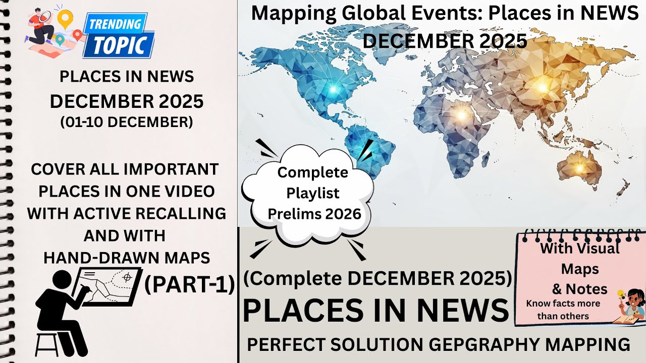 Places in News DECEMBER 2025 | Geography Mapping Simplified | Complete Places in News UPSC 2026