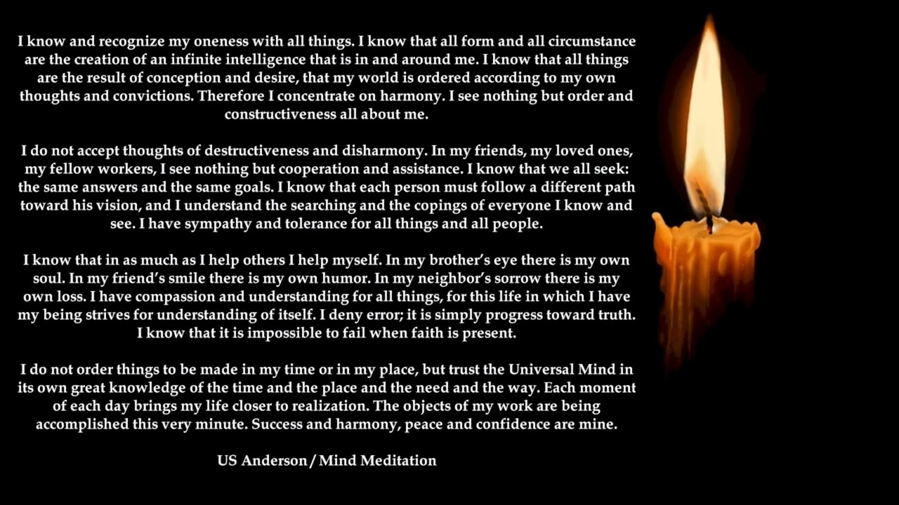 04  Daily Meditation III  Looped 10X with Text  U S Anderson Meditation on Mind