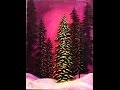 Merry and Bright Winter Forest Step by Step Acrylic Painting on Canvas for Beginners