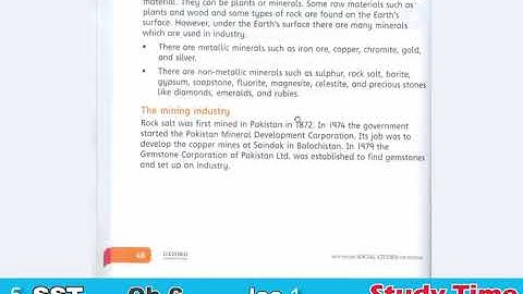 ONLINE CLASS SOCIAL STUDIES 5  UNIT 6 MINERALS, POWER RESOURCES & INDUSTRIES: LECTURE 1