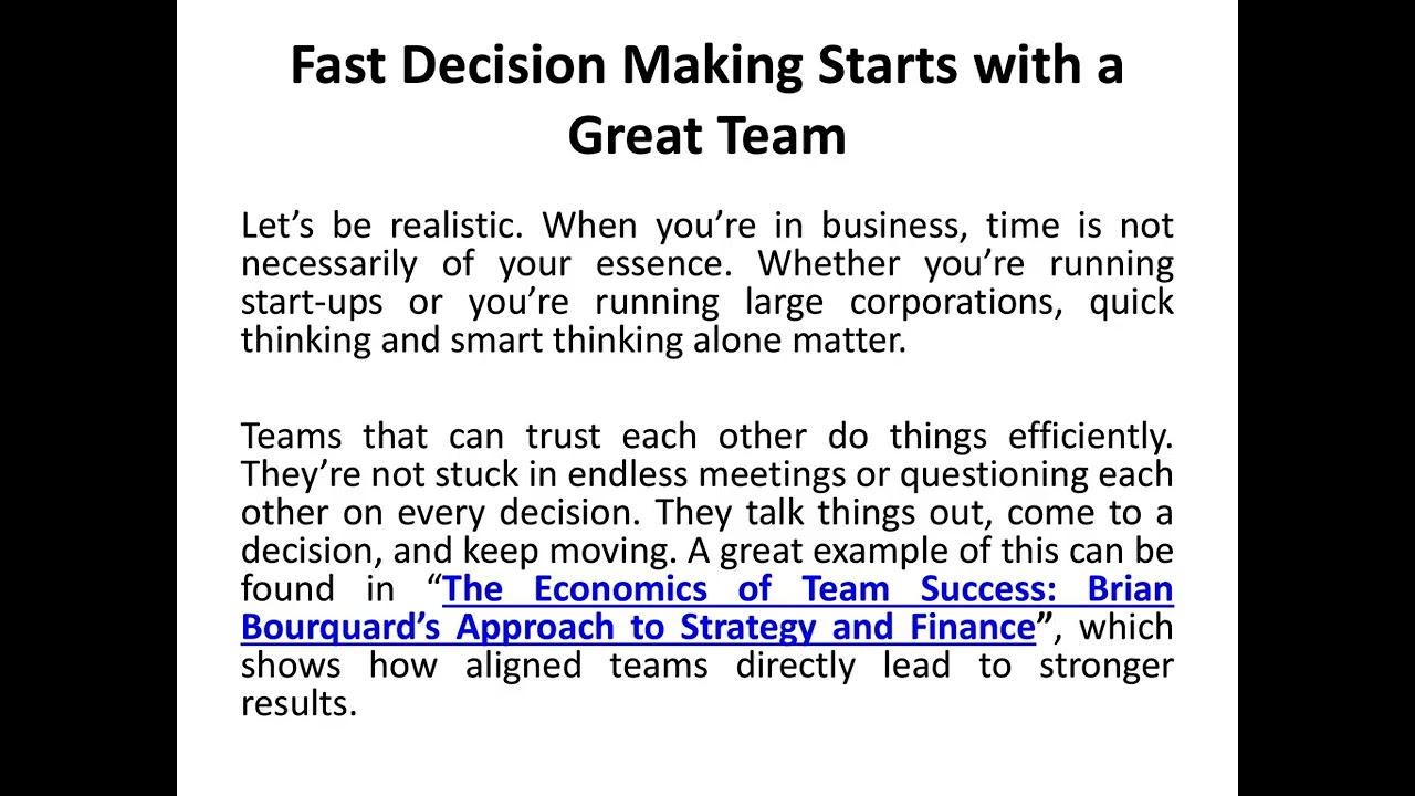 Brian Bourquard Why Great Teams Are the Building Blocks of Great Companies