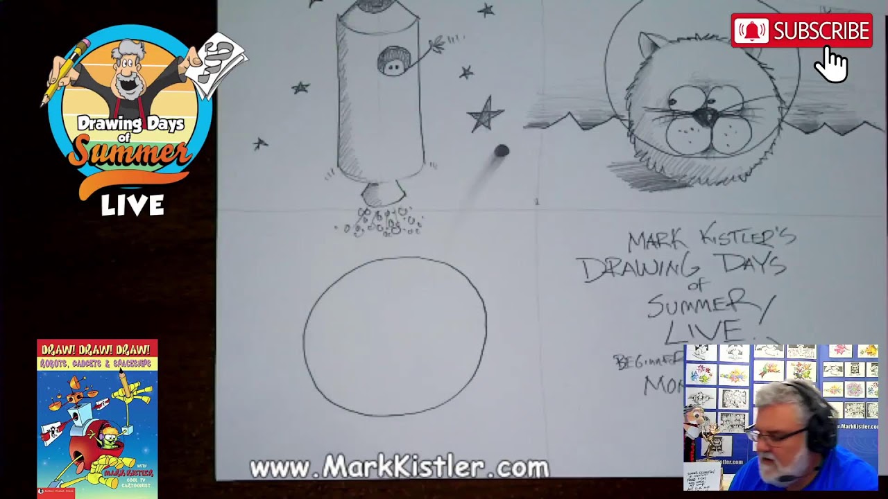 Mark Kistler LIVE! Episode 122: Let's draw Robbo-Kitty! Day 10 of 365! 