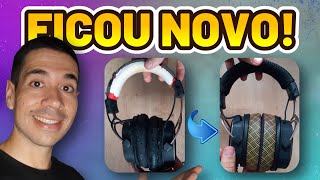 REFORMEI MEU HEADSET GAMER DA HAVIT H2008D GASTANDO POUCO NO ALIEXPRESS | EARPADS E HEADBAND!