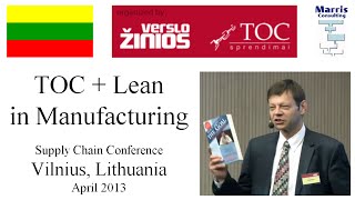 TOC + Lean in Manufacturing - Supply Chain Conference in Vilnius, Lithuania