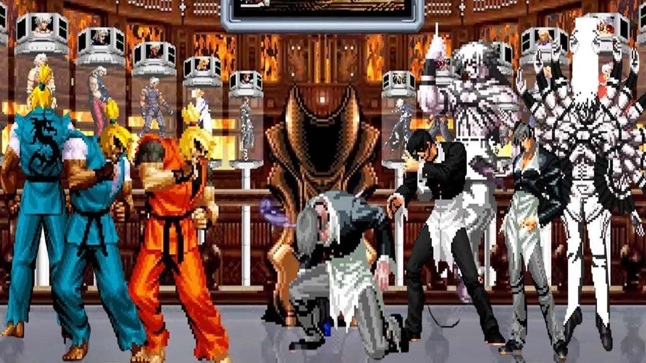 [KOF Mugen] Dragon Ken 💪 Team vs Murochi Boss iori Team - YouTube