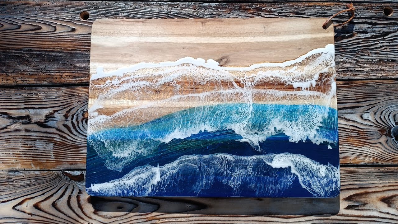 🌊Schneidebrett mit Wellen aus Resin🌊 Harz - Waves - Ocean