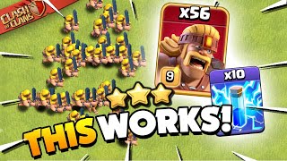 Using 56 Super Barbarians to Attack in Clash of Clans! screenshot 4
