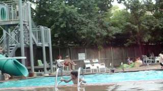 Son Doing Stunts Gymnastics Full Flips On Diving Board O