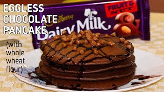 How to make Eggless Whole Wheat Chocolate Chip Pancakes recipe easy