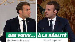 Des vœux à la presse de Macron... à la réalité