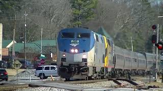 The Amtrak Crescent #19 w/ OLS 50th Anniversary Unit and PRR Private Car! Austell, GA 01-23-2022©