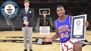 Farthest basketball shot under one leg - Guinness World Records