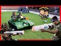 Backyard Battle with Tank | X-Shot Shootout | Thunder Tank | D&D Squad Battles