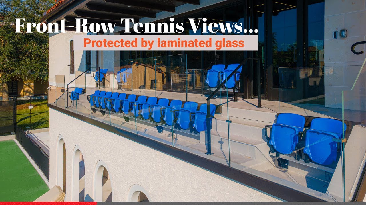 Stadium Glass Railing Tennis Stadium at Winter Park Florida, Modern tempered and laminated ...