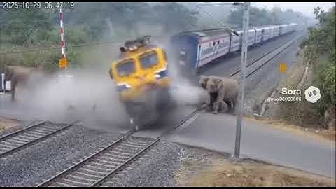 CCTV FOOTAGE BIG TRAIN ACCIDENT 