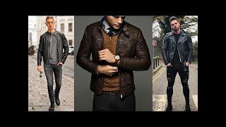 Men leather Jacket || Leather Jacket Outfit || Leather Jacket Style