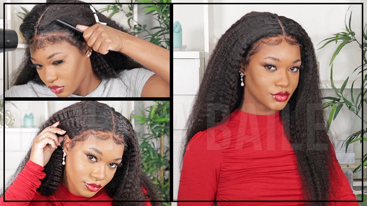 *NEW TREND* KINKY HAIRLINE WIG!! KINKY STRAIGHT CRYSTAL LACE WIG