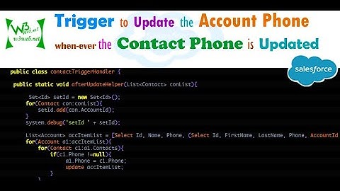 Trigger to update parent account phone when ever the contact phone is updated in Salesforce