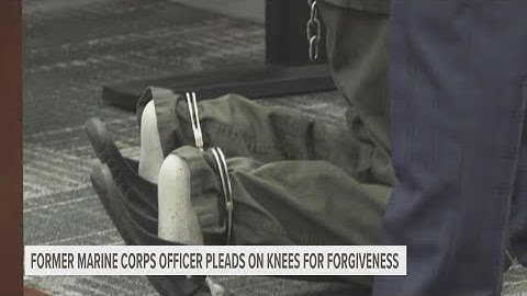 Former Marine Corps officer pleads on knees for forgiveness after stabbing 11-year-old