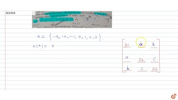 No of symmetric matrices of order `3xx3` by using the elements of the set `A = { -3, -2, -1, 0