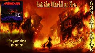 Annihilator - Set the World on Fire (lyrics on screen)