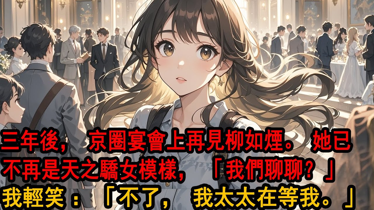 她為帥氣多金的小師弟拋下我那夜，我冷笑著取消第二天的婚約，徹底離開。三年後，京圈宴會上再見柳如煙。她已不再是天之驕女模樣，「我們聊聊？」我輕笑：「不了，我太太在等我。」