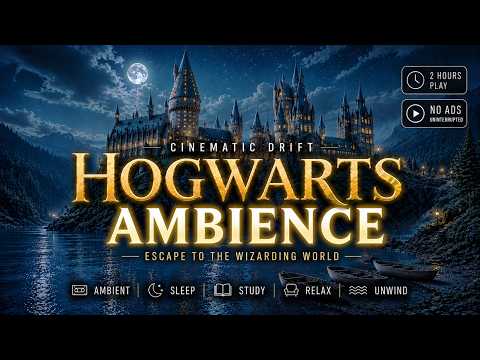 Harry Potter Ambience | Hogwarts Castle at Night | 2 Hours of Relaxing Atmosphere 