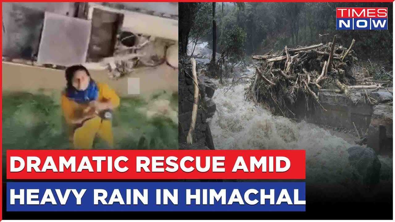 Himachal Rains | Watch Dramatic Rescue Operation Amid Landslides & Flooding In The Valley | Top News