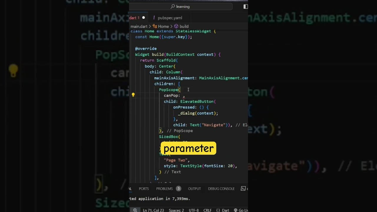 Disable android system back gesture in Flutter ! 🔥#fluttertutorialforbeginners #fluttertutorial