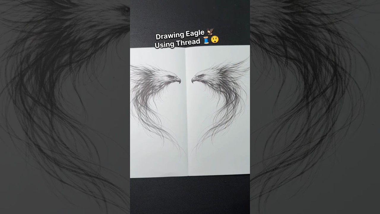 Drawing Eagle 🦅 using thread #experiment #shortsfeed #youtubeshorts #diy #shorts #drawing  #art