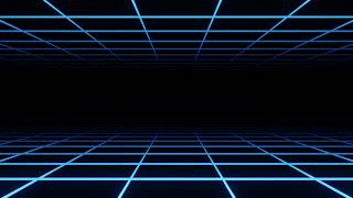 Synthwave Grid Background Video, Blue Neon Retro SciFi Loop Motion Background | Free Stock Footage