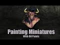 Learning to Paint Skin on Miniatures with Oil Paints - White Werewolf Tavern Minotaur Bust
