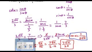 Precalculus Chapter 5.1 Exercises 1-8 Using Reciprocal and Quotient Trigonometric Identities