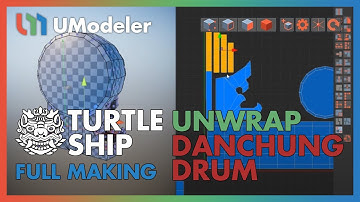 3D Modeling in Unity - Full Making Video of modeling and unwrapping Dancheong drum in the TurtleShip