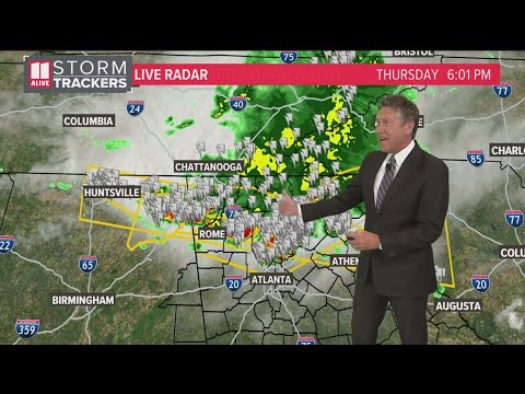 Severe storms move through metro Atlanta | Thurs 6p update - YouTube