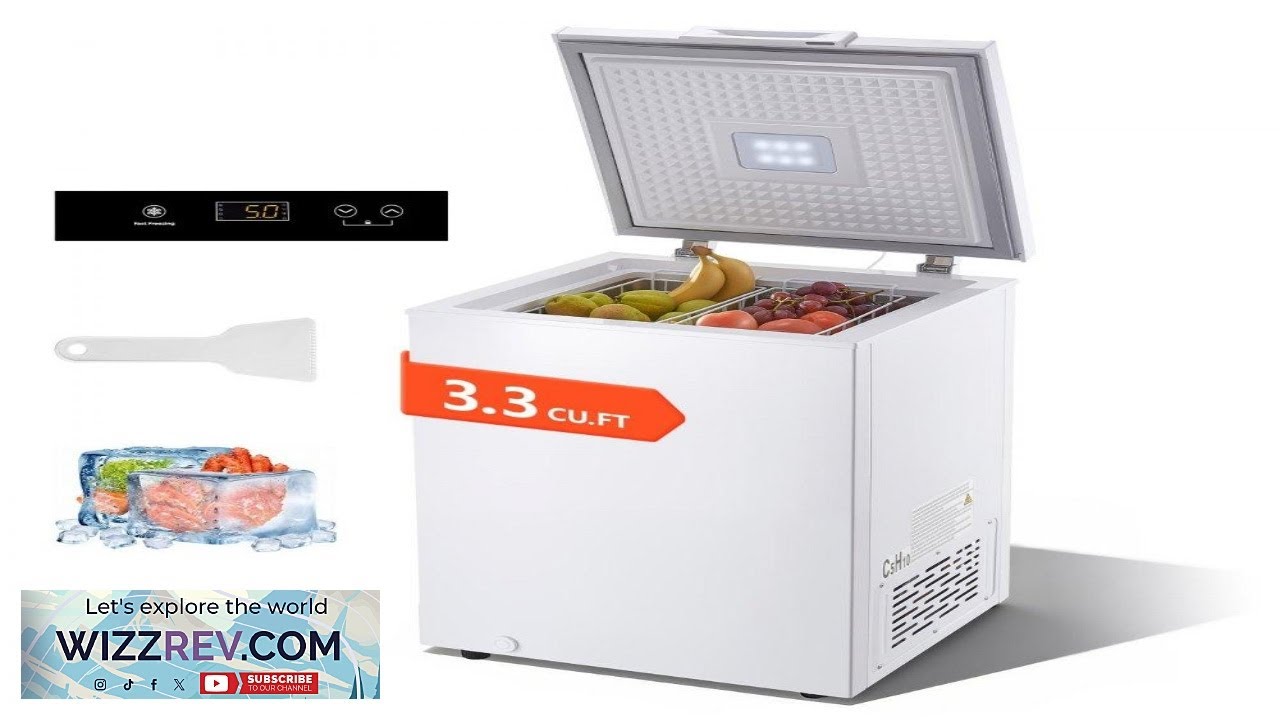 VEVOR Chest Freezer 3.3 Cu.ft Compact Deep Freezer Free Standing Top Open